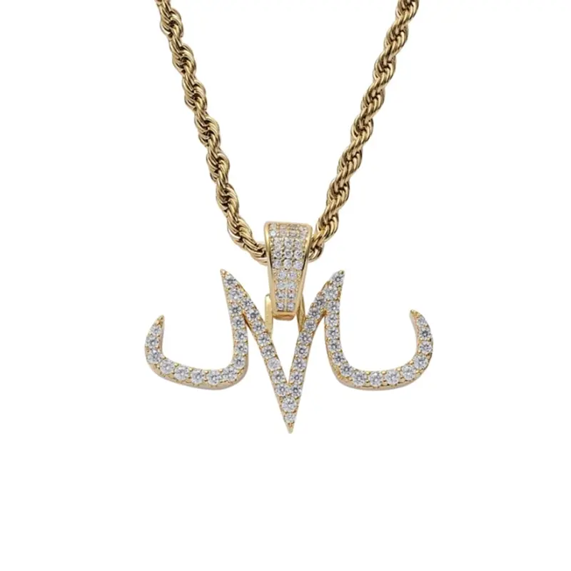 Dragon Ball Majin Buu M Personalized Hip-Hop Pendant with Zircon Hip-Hop DBZ Necklace