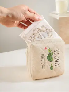 Cute Turtle Pattern Sanitary Napkin Storage Bag, Lightweight Tissue Bag for Women's Products, Travel Cosmetics Storage Box