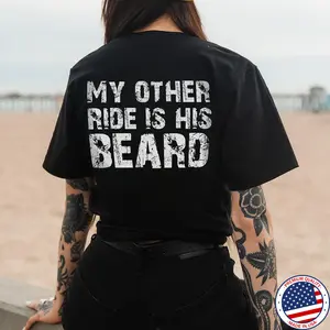My Other Ride Is His Beard T-shirt, Print Men's T-ShirtSkull Art Print Mens Shirt, Men's T-shirt