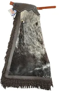 R Bar K/Custom Made Leather Chaps/Size 14/16 Leather Kids Chaps/Exotic Hair On Cowhide Kids Chaps