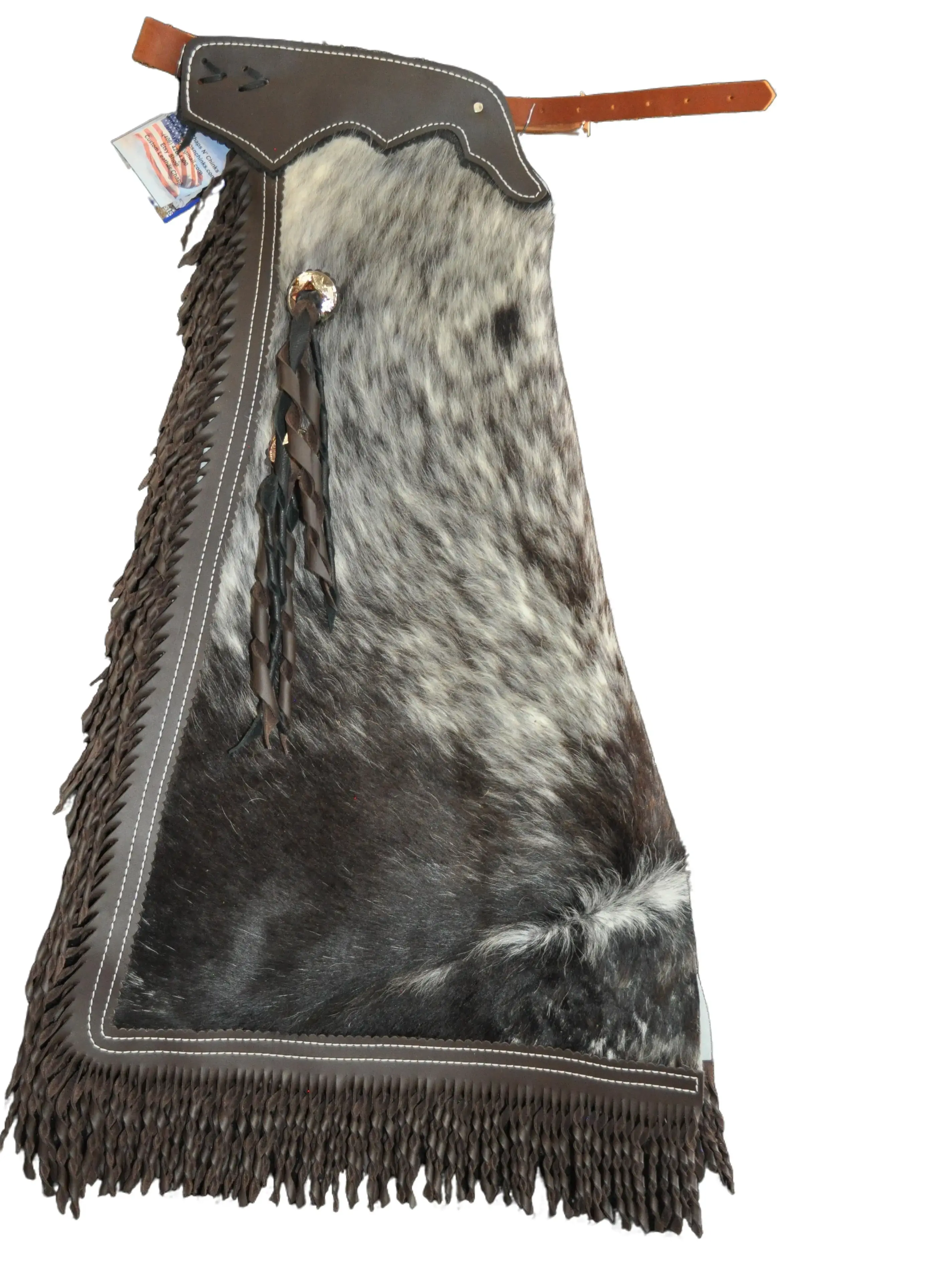 R Bar K/Custom Made Leather Chaps/Size 14/16 Leather Kids Chaps/Exotic Hair On Cowhide Kids Chaps