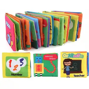 Baby Cloth Book Early Education Toy, Toddler Busy Book, Animal Number Cognitive Touch and Feel Crinkle Sounds, Gift for Infants and Toddlers, Preschool Busy Book