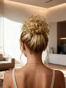 Natural Messy Bun Hair for Women, Synthetic Loose Wave Bun Hair is Drawstring Ponytail Extensions with Elastic Drawstring,  Gorgeous Bun Perfect for Beginners Daily Wear &Party Use, Synthetic Hair Pieces. (8 Inch)