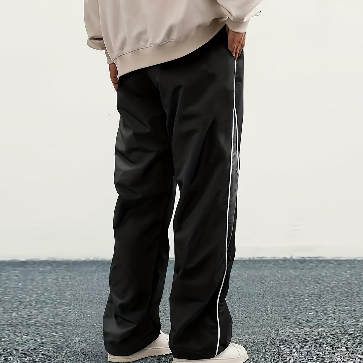 Men's Street Style Jogger Pants - Lightweight polyester fiber joggers, quick-drying loose high street overalls, suitable for street dancing, suitable for daily wear, part of the streetwear collection | Waistband design | Gloss surface treatment