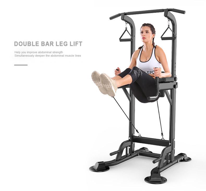 Power Tower Dip Station Pull Up Bar for Home Gym Multi-Function Adjustable Height Strength Training Workout Equipment