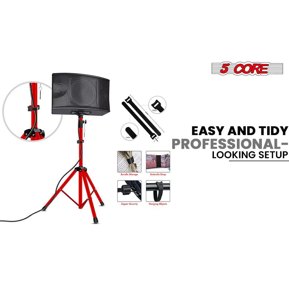 5 Core Speaker Stand Tripod Pair Heavy Duty Adjustable 54" Universal Mount for PA DJ Studio w Bag