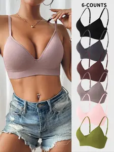 Women'sSolidWirelessBralette,CasualComfortableBreathablePushUpBra,LingerieforAllSeasons