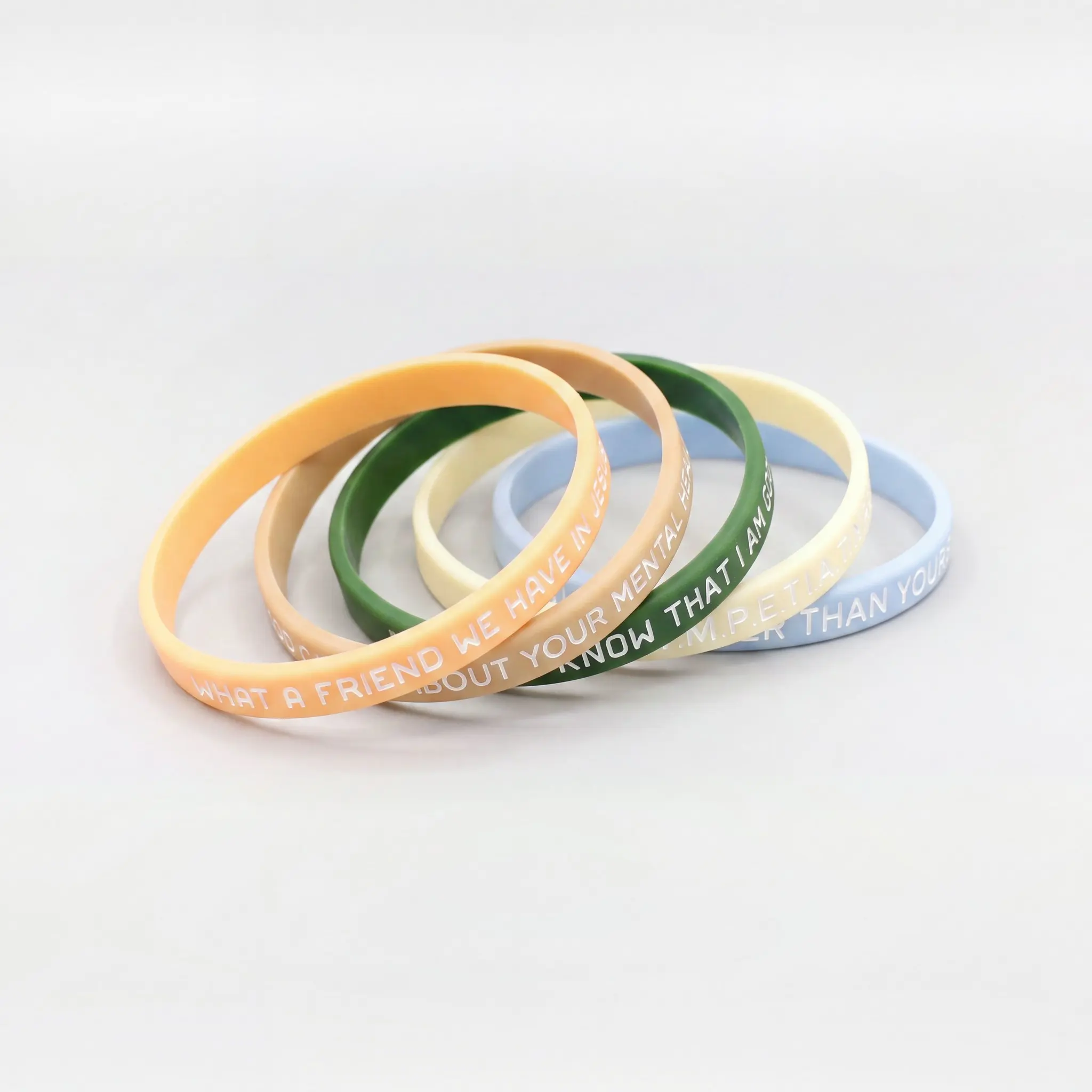 5 Pack Christian Rubber Stretchy Bracelets