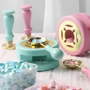 1pc wax seal heating frame; wax seal stamp sealing set; wax seal furnace with spoon; solid wood furnace heater; wax pot stick heater; Handmade Crafts; Handmade Gifts