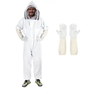 Bee Suits for Men Women,Bee Keeper Suite with Beekeeping Gloves,Beekeeping Suit with Veil Hood,Fully Body Sturdy Beekeeper Suite,Suitable for Professional Beekeepers and Beginners（X-Large）