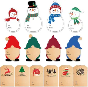 Christmas Gift Tags Stickers, 128 PCS Self-Adhesive Gift Tags for Christmas Presents, Easy to Peel & Write