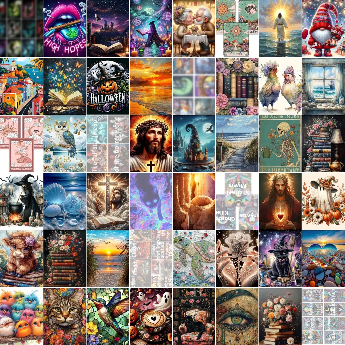 AIBOERL Premium 5D Diamond Pattern Design Mystery Painting Kit with Art Tools, DIY Cross Stitch Kit for Stress Relief & Fun Unboxing Decor (Shipped in Multiple Packages)