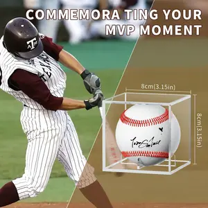 Baseball Display Case, UV Protected Acrylic Cube Baseball Holder Square Clear Box Memorabilia Display & Storage Sports Official Baseball Display Case - Autograph Display - Fits Official Size Ball,Storage Sports Official Baseball Accessories