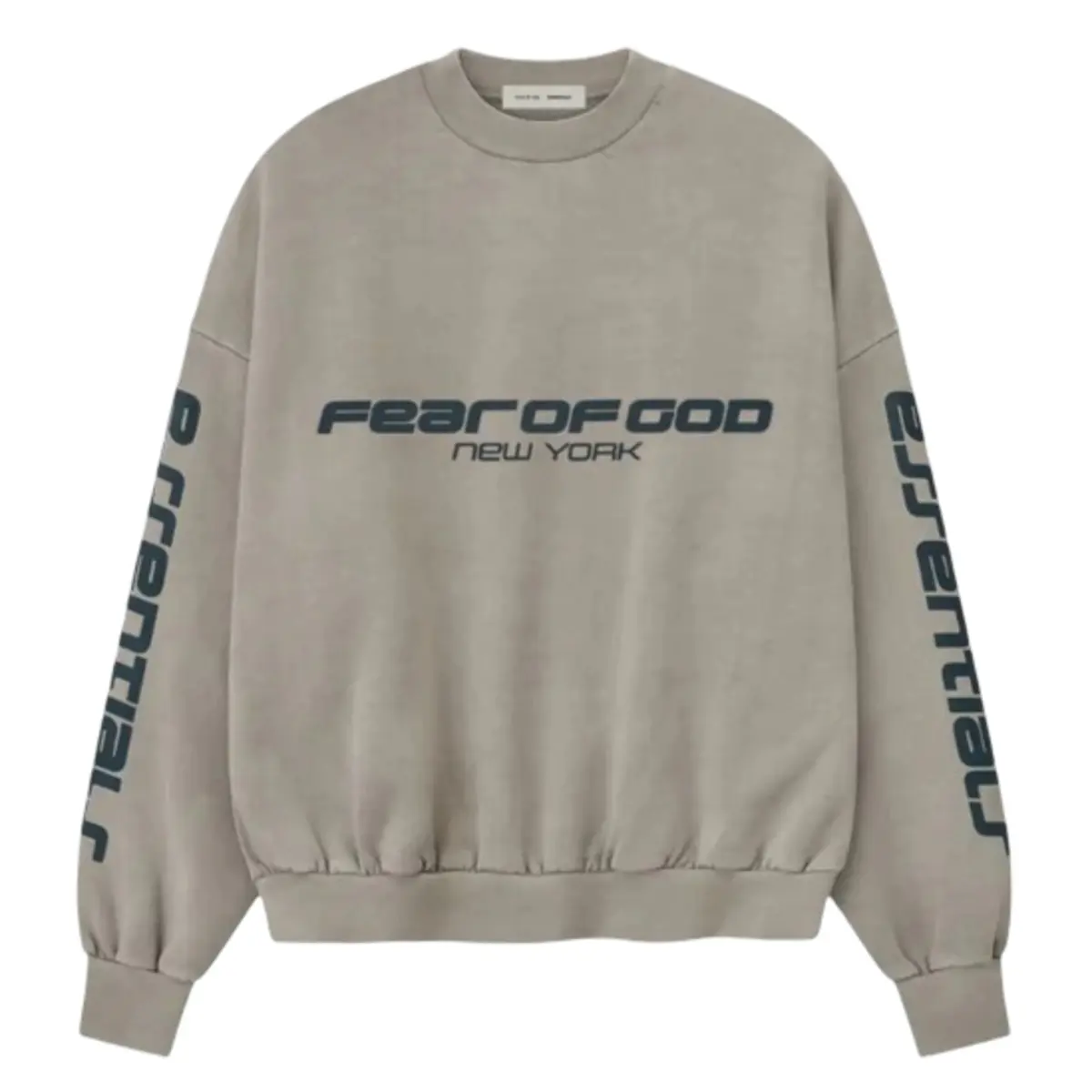Fear of God Essentials Cropped Relaxed Sweatshirt Smoke Grey Men's Fashion Tops New