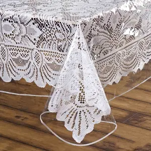 Vinyl Tablecloth 54"x54" Clear Eco-Friendly Square - PVC Waterproof Cover 10 Mil Thick