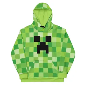 Pixel Creeper Zip Hoodie – Gamer Y2K Unisex Hoodie