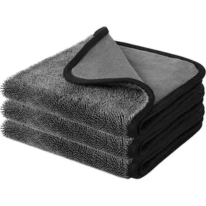 Double Twisted Fabric Car Cleaning Towel - Edged, Lint-Free, Absorbent Cloth for Car Washing, Outdoor Vehicle Care