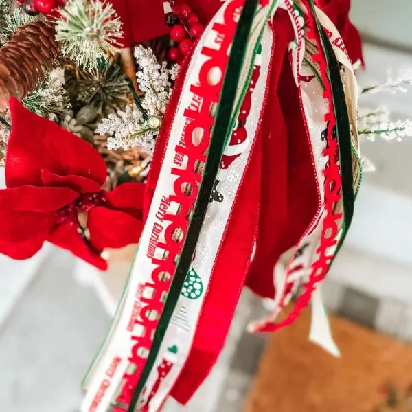 Santa Claus 13 Inch Mini Ribbon Wreath Bundle for Christmas Decorations