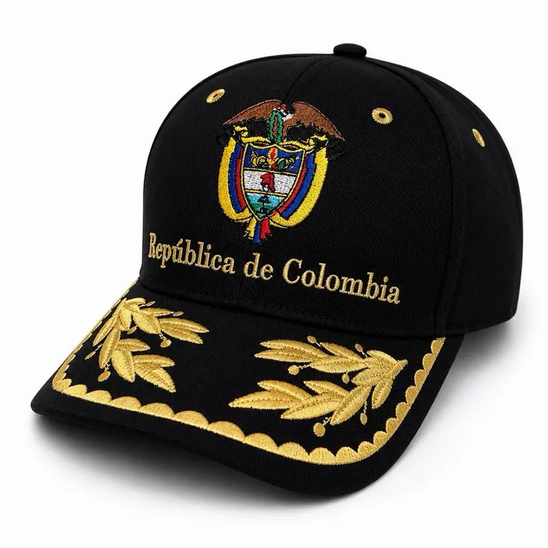 Colombia República Premium Collectibles Baseball Cap - Gold-Embroidered, Adjustable Snapback Hat