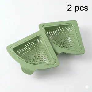 2PCS Magnetic Mesh Drain Stoppers, Removable Sink Strainer Basket, Kitchen Drain Filter for Food Scraps, Bathroom & Kitchen Sink Organiser with Sponge Storage