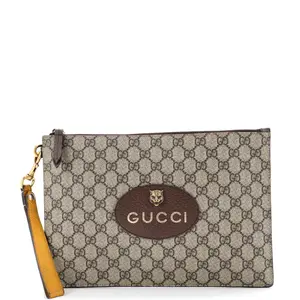 Pre-owned GUCCI Canvas Coated Clutches & Wristlets Neo Vintage Wristlet Pouch GG Coated Canvas by Rebag