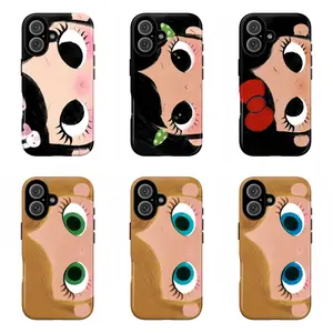 FL-Dreamy INS Glittering Big Eyes Comic Girl Phone Case,Cute Big Eye Cartoon Girl Phone Case  For iPhone 11 12 13 14 15 16 Pro Max 17 for Samsung S26 S25 S24 S23 S22 S21 Case,Gift for her/him