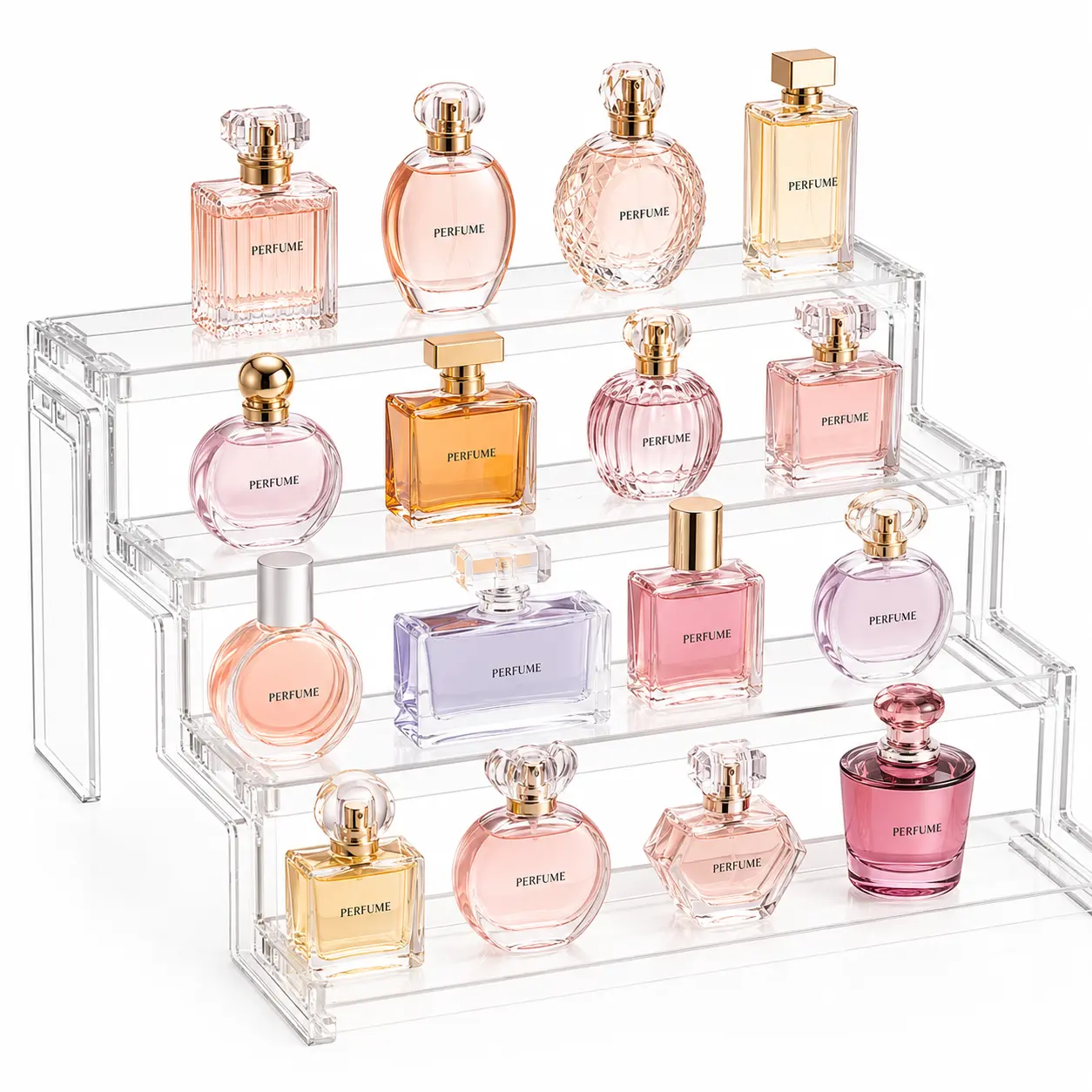 Lifewit Plastic Perfume Organizer Storage Rack - Perfumes for Women, Cologne Display Shelf for Men, Fragrance Collection Organizer for Bathroom Counter, Bedroom Dresser & Office Decor