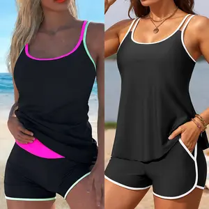 2026 New Color Block Double Strap Sexy Split Bikini Set for Women, Fashion Two-Piece Swimwear, Stylish Bathing Suit for Beach, Pool, Vacation & Summer Water Sports