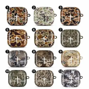 Camouflage Jesus Saves Case -Faith-Inspired Camo Designs with Cross & “Jesus Saves” Message for AirPods Pro 1 2 3 , Airpod 1 2 3 4 Air Pods Case Cover Protective