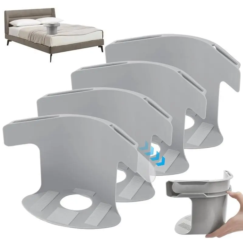 Secure Sheet Anchors with Mattress Straps - Say Goodbye to Loose Bedding, Universal Fit, One-Time Easy Installation - Set of 4, GrayWhite