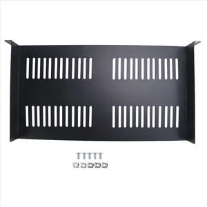 Sturdy Metal 1U 19-Inch Server Rack Mount Vented Cantilever Tray, Easy Installation for Network Equipment Racks & Cabinets