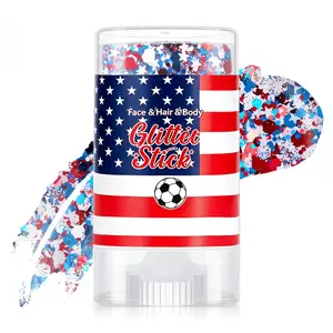 "Fourth of July" Glitter Stick  Red, White, & Blue Face & Body Glitter — Perfect for Parties, Concerts, and Festive Celebrations — Sweat-Resistant, Patriotic-Themed Makeup