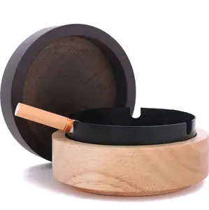 Wooden Ashtray with Lid. Decorative and Multi purpose for Indoor & Outdoor Use.