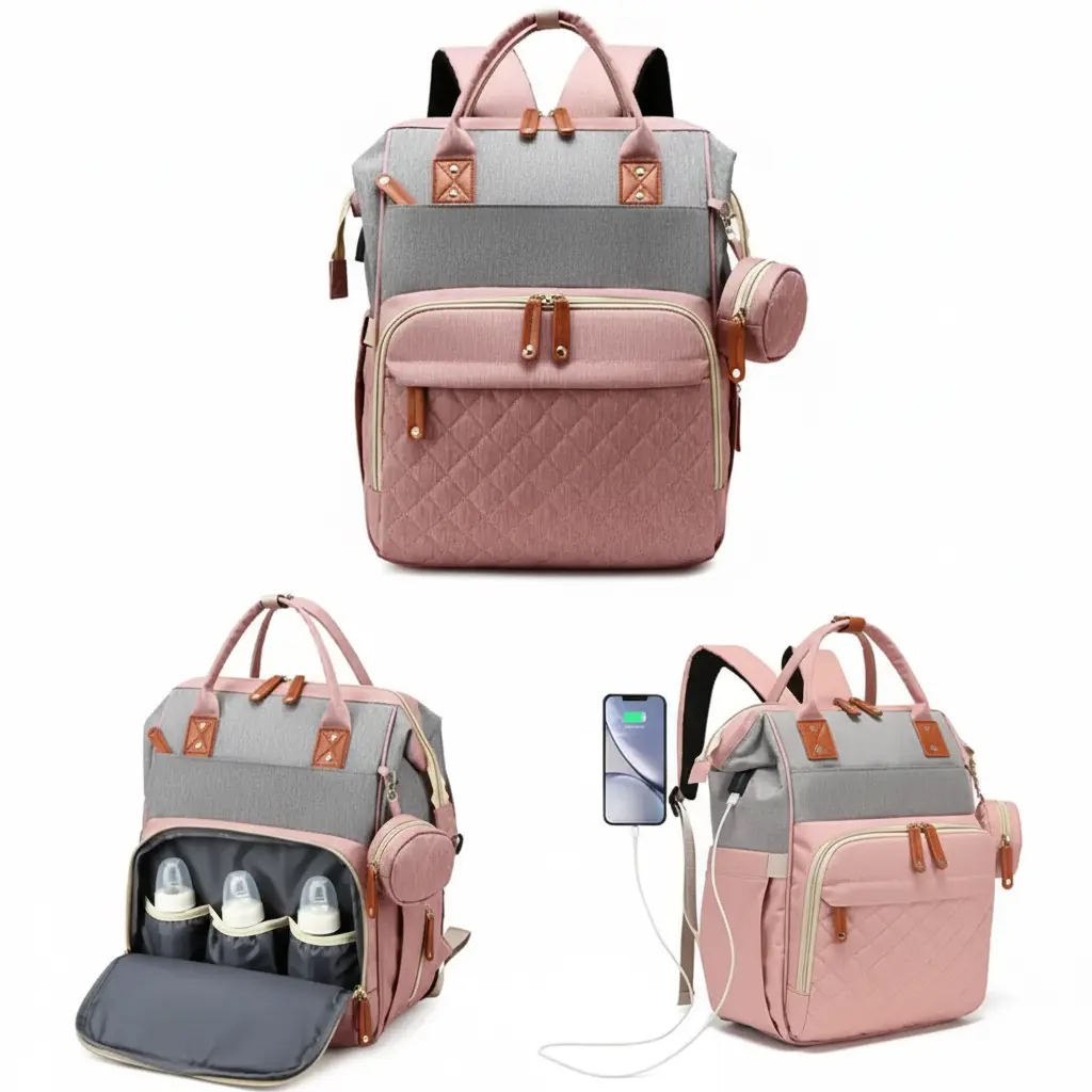 Diaper Bag Backpack Baby Bag, Baby Girl Boy Diaper Bag for Dad Mom with Pad, 16 Pockets, Pacifier Case, Large Diaper Bags Unisex for Travel