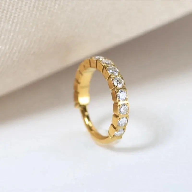 Moissanite Clicker Ring in Gold PVD Titanium, 8mm Minimalist Hinged Hoop for Nose and Cartilage, Hypoallergenic Daily Wear Jewelry for Women, 18G/20G, Female, Moissanite Diamonds, Easy To Wear, Geometric, Hoop Piercing Jewelry