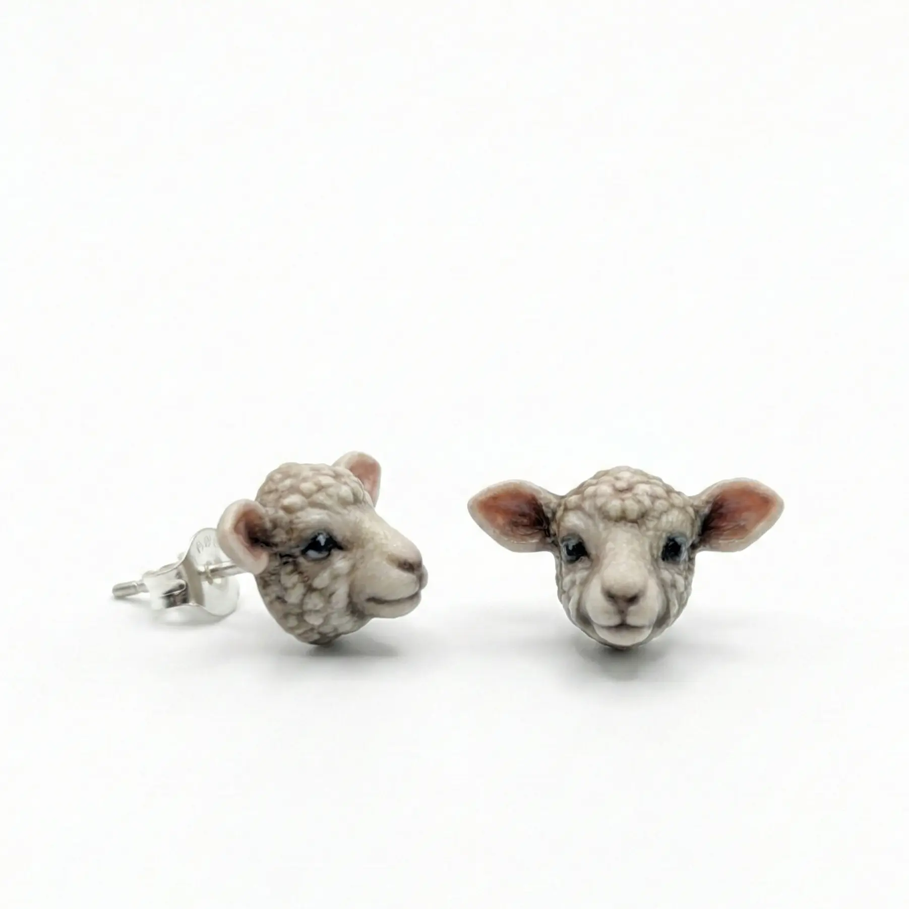 Cute Sheep Stud Earrings, Custom Resin Animal Jewelry with Hypoallergenic Stainless Steel Posts, Lightweight Unisex Accessory for Daily Wear, Animals, Birthday, Choking Hazard Small Parts, Sensitive Ears Solutions, Earrings Studs, High Quality Earrings