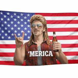 ’MERICA Mullet Man American Flag – Funny Patriotic Truck, Garage & Mud Muddin Flag – Perfect Gift Freedom Lovers Funny Flag tapestry banners mens
