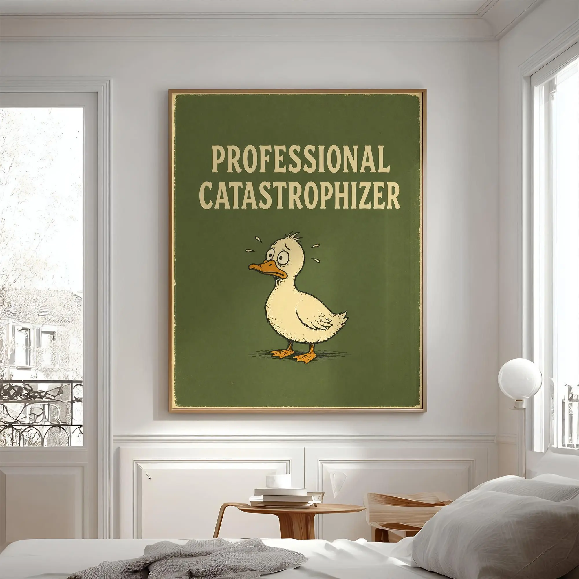 [SALE UP TO 40%] [Unframed] Overthinking Meme Poster, Funny Anxiety Decor, Sarcastic Wall Art, Mental Health Humor