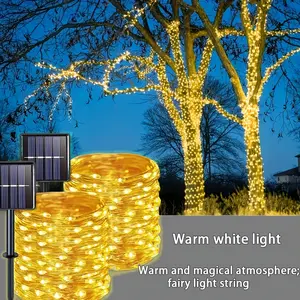 2pack 105ft solar outdoor light string, garden decoration light, LED fairy tale light/holiday atmosphere light, suitable for garden, tree, New Year, wedding, Valentine's Day atmosphere decoration