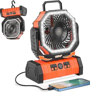 CRST 20000mAh Camping Fan | Rechargeable Battery Operated Portable Fan | LED Lantern & Remote | USB-C 5V/3A Fast Charging | 270° Pivot Cordless Personal Fan Outdoor Cooling Fan Usb Fan Light Adjustable Speeds Fan Usb Handheld Fan