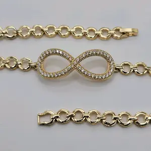 Beautiful Bracelet with Clear Stone  8 Inches long 5mm wide Laminated Gold Jewelry for Women Elegant Fashion Accessory