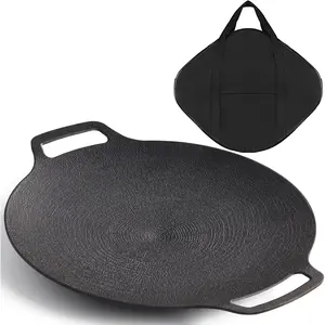 Grill Pan with Nonstick 6-Layer Coating, 13" Round BBQ Griddle with Bag, Compatible for Induction, Gas Stove, Electric Cooktop, Indoor or Outdoor Grilling