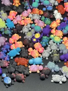 10pcs Colorful Mini Turtle Decorations - 3D Printed, Plastic, Classic Style for Birthday Parties, Mini Gardens, Aquariums, Office Decor, Easter, Christmas, New Year'S - Mixed Colors and Styles, Turtle Decoration, Turtle Designs