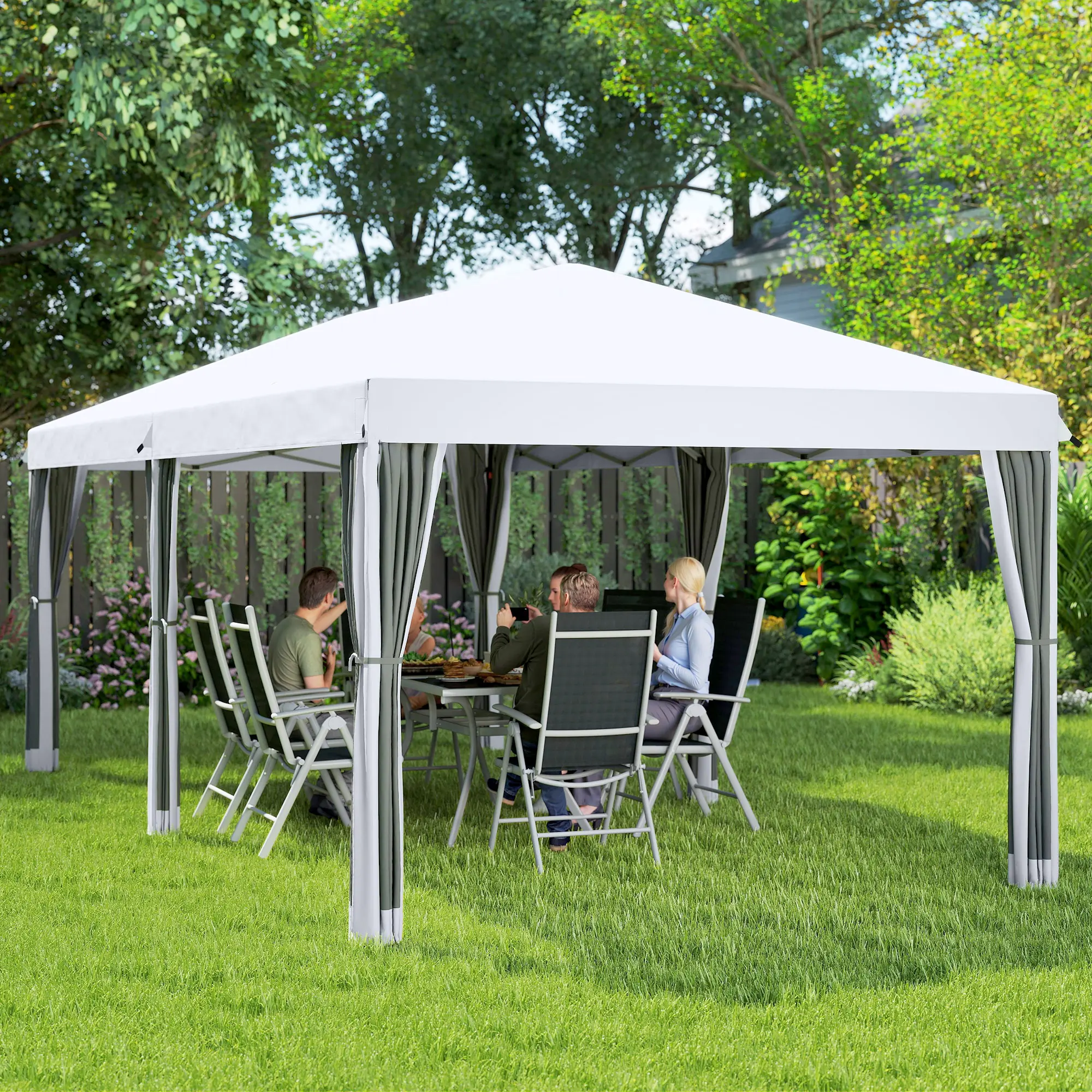 Outsunny 10' x 10'/10' x 20' Pop Up Canopy Tent with Netting, Heavy Duty Party Tent, Large Tents for Parties with Carry Bag for Outdoor, Garden, Patio Outsunny 10' x 10'/10' x 20' Pop Up Canopy Tent with Netting, Heavy Duty Party Tent, Large Tents for Parties with Carry Bag for Outdoor, Garden, Patio