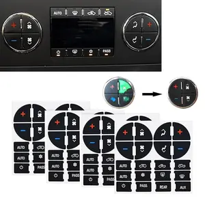 AC Dash Button Repair Kits, Repair for Ruined Faded A/C Control Buttons Car Fixing Decal Replacement Compatible with Most Vehicles - Car Truck SUV Van Accessories (4 PCS)