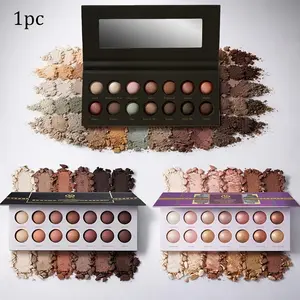 14 Color Baking Ice Cream Eyeshadow Palette Set, Warm Neutral Shades, Matte and Shimmer Textures with Mirror, Perfect for Daily Party & Glam Makeup, Warm Neutrals Eyeshadow, Makeup Beauty Cosmetics