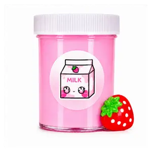 Strawberry Milk Handmade Thick Glossy Slime – Soft & Stretchy Scented Slime with Charm, Sensory Play for Ages 8+ – Hoshimi Slimes