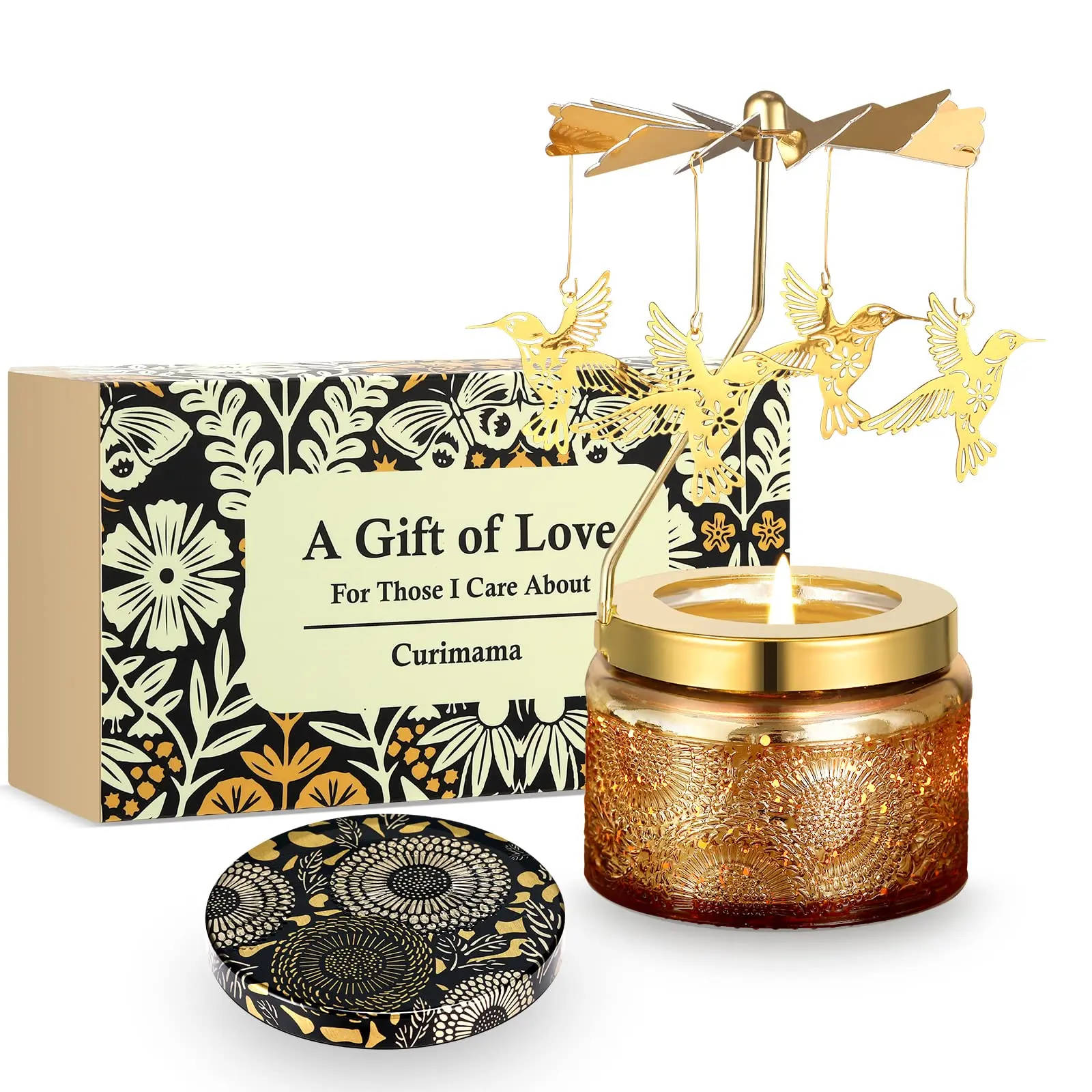 Butterfly/Hummingbird Gifts for Women, Rotating Candles for Mom, Unique Birthday Gift for Her, Funny Gift for Grandma Wife Daughter best friend bestie, Best Presents for Mothers Day Anniversary Housewarming Home Decor Interior Decoration Accessories Golde
