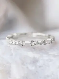 Minimalist Mini Artificial Zircon Decor Metal Ring, Artificial Gem Decor Metal Ring, Fashion Wedding & Party Jewelry Gift Accessories For Women & Girls