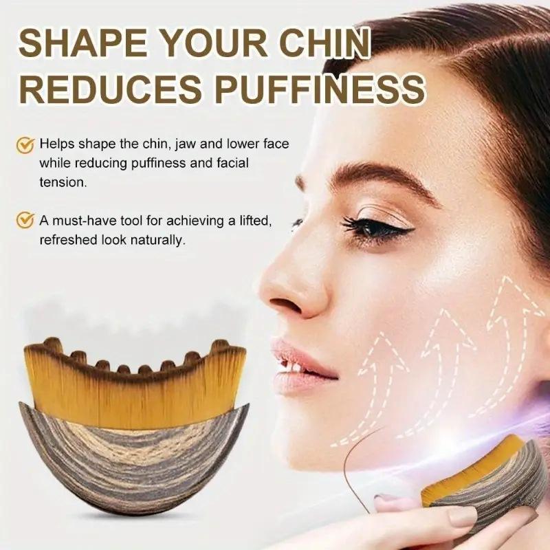 Facial lymphatic massage brush, an ergonomic shaping tool suitable for the jawline and chin. Portable, easy to clean, and provides relief and relaxation.-BY